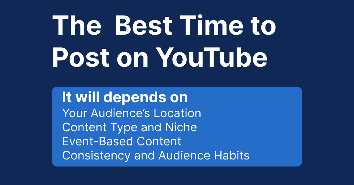 The Best Time to Post on YouTube